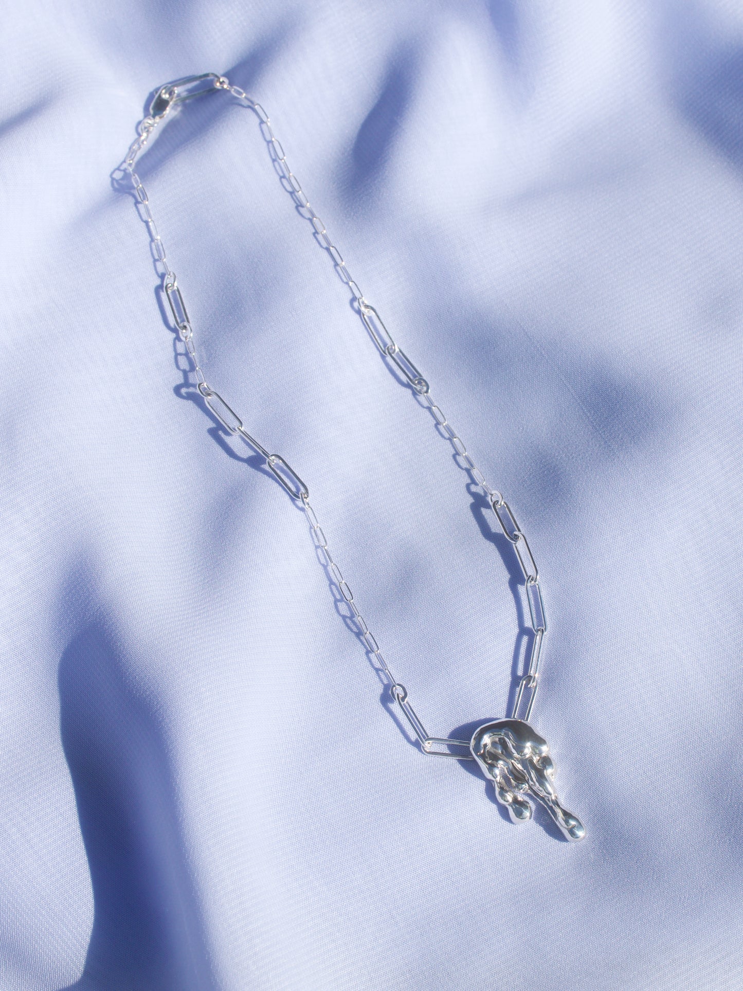 Drip Necklace II with Asymmetrical Paperclip Chain