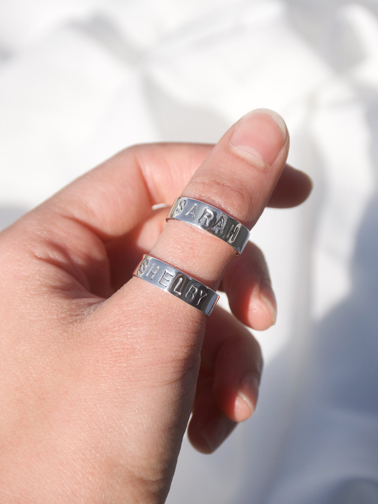 Engraved Ring Band Set