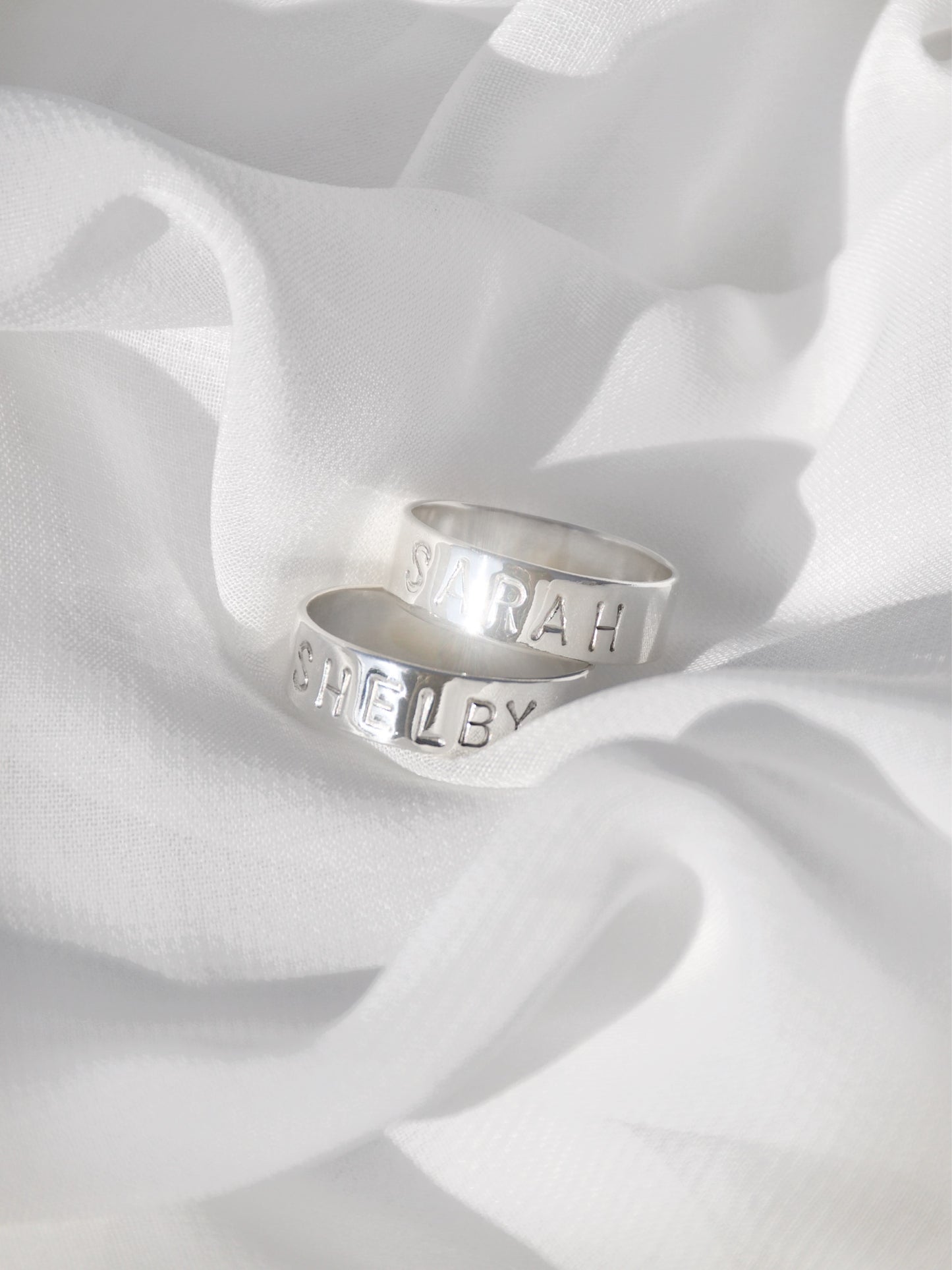 Engraved Ring Band Set